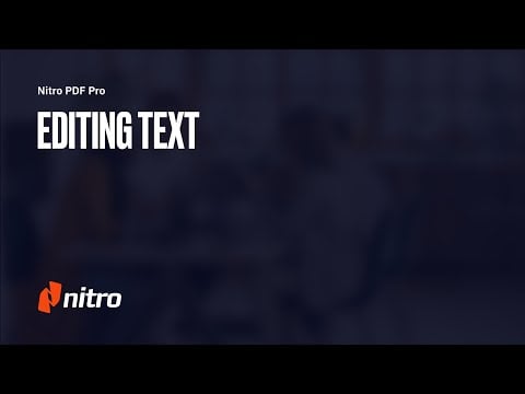 Nitro Pro: Editing Text