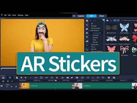 Using Face-Tracking AR Stickers in VideoStudio