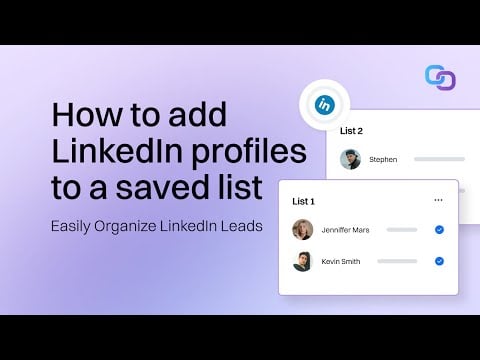 How to Add Contacts to Saved Lists in We-Connect - LinkedIn List Management Tutorial