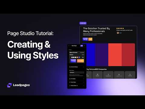 Page Studio Tutorial: Creating & Using Styles