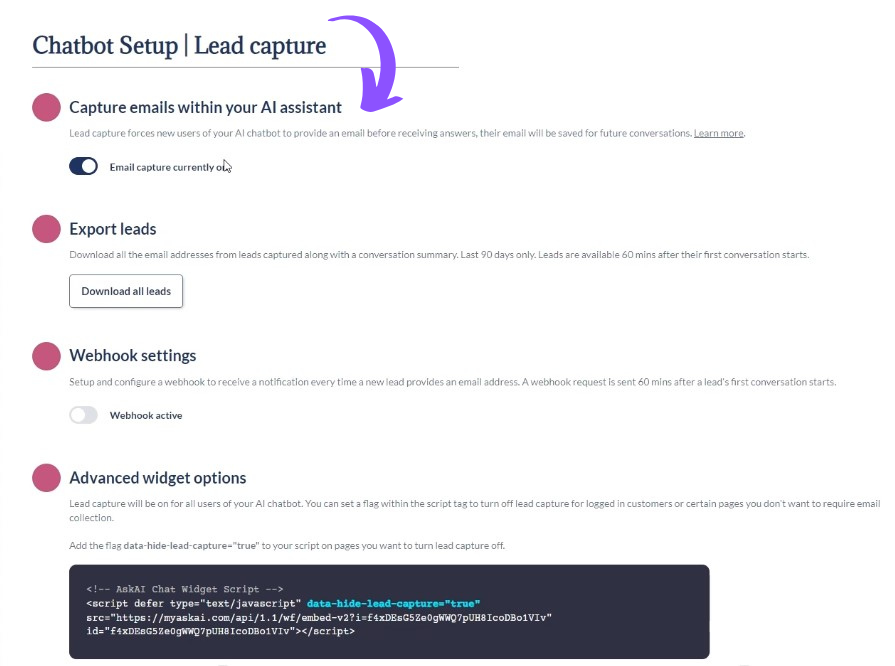 Ask AI Lead Management