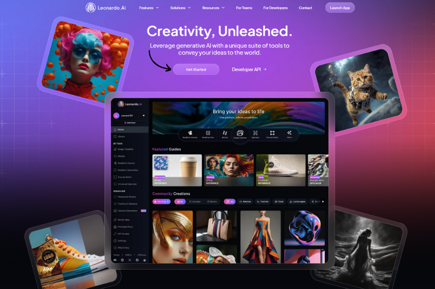 Leonardo AI Homepage