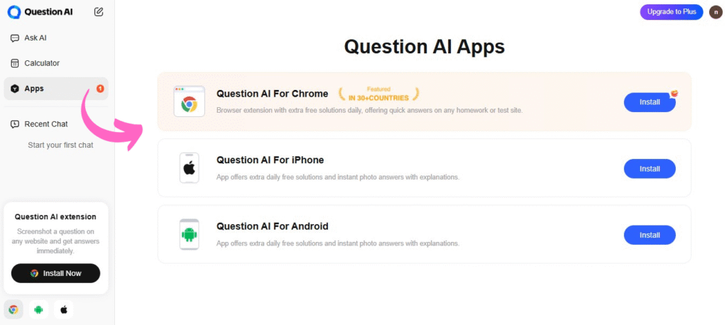 Question AI AI Assistant for Multiple Platforms