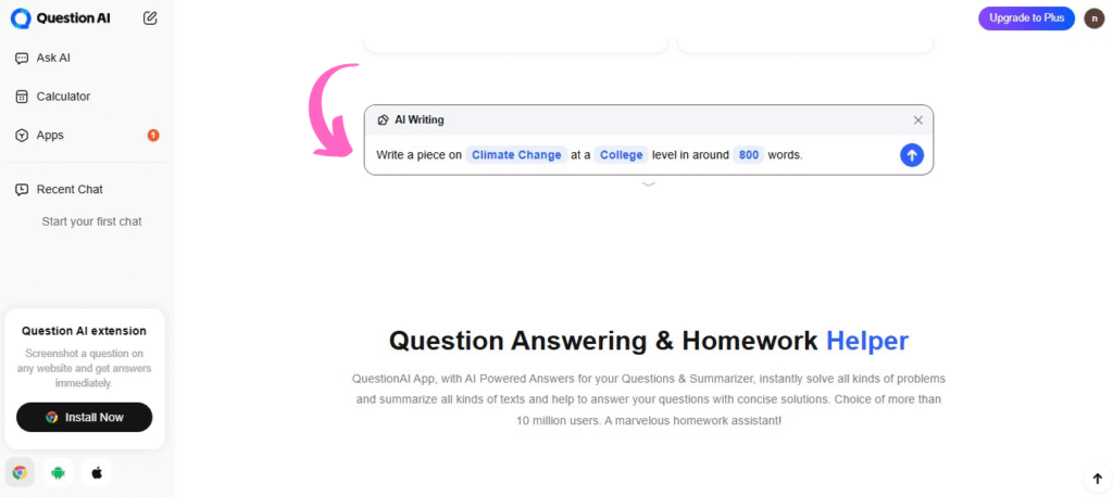 Question AI AI Writer