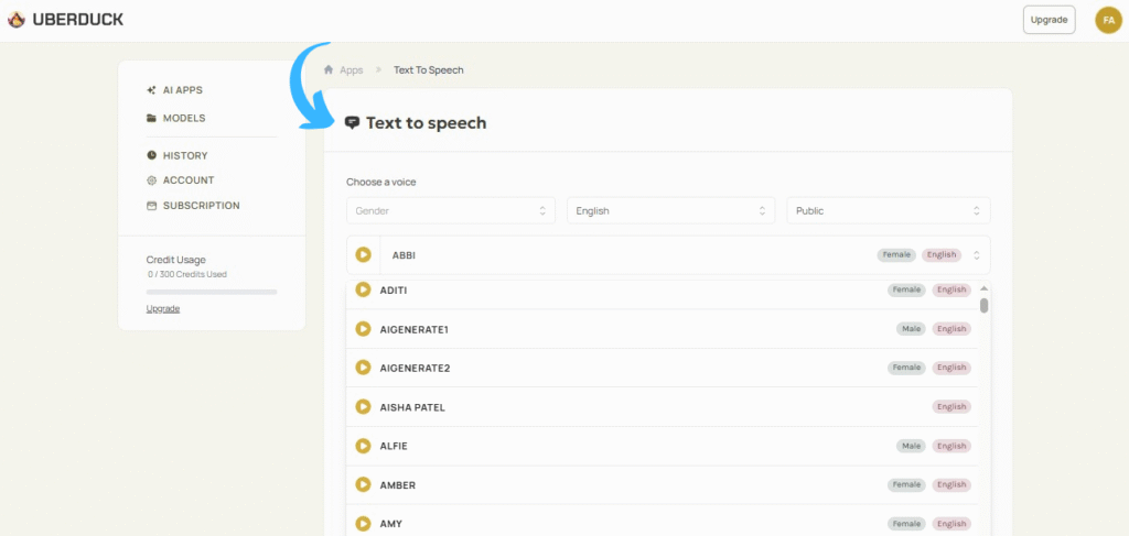 UberDuck Text To Speech