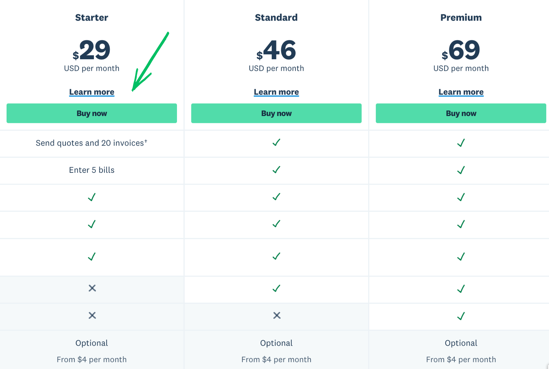 xero pricing