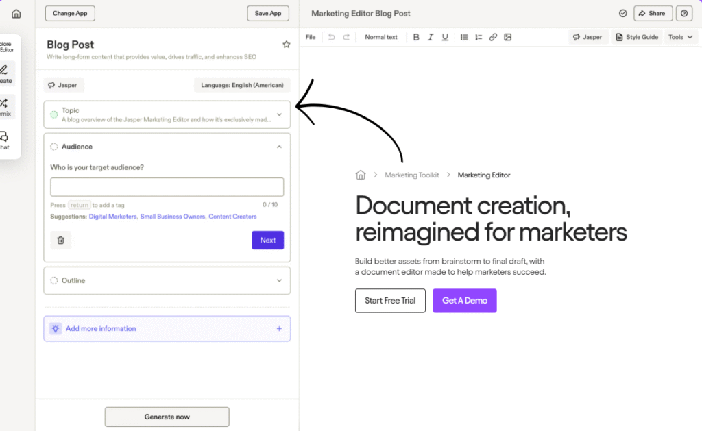jasper ai marketing editor blog post