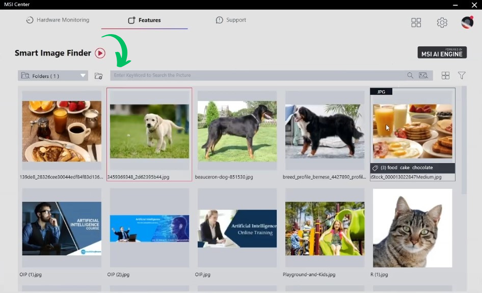 MSI AI Artist Smart Image FInder