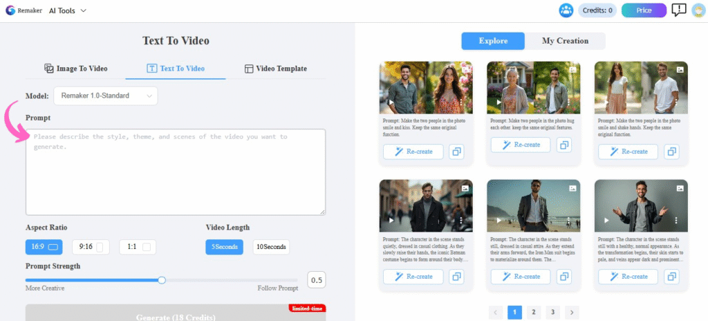 Remaker AI Text To Video