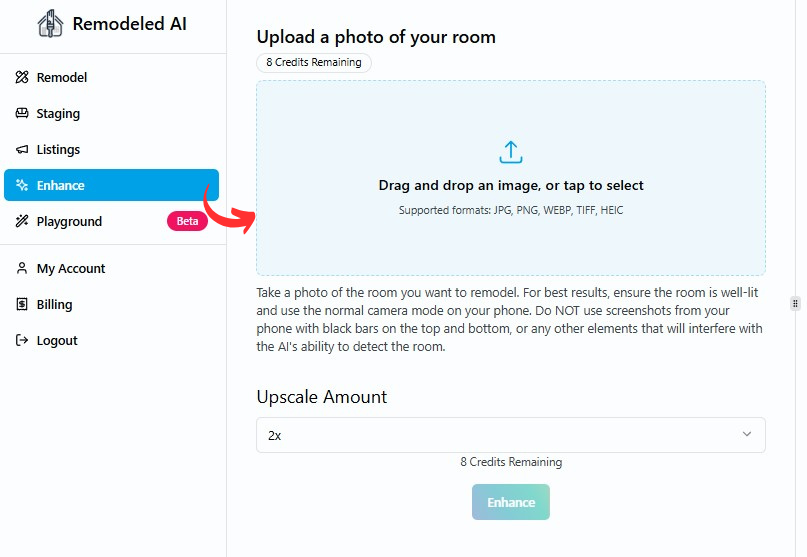 Remodeled AI Photo Enhancer