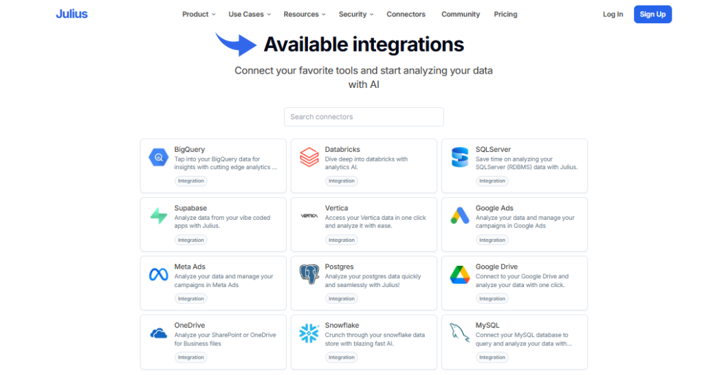 Julius AI Review 2026: Your Best AI Data Wizard? 12 Julius Data Connectors