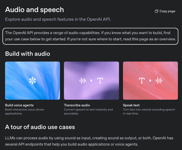 openai chatgpt audio & speech