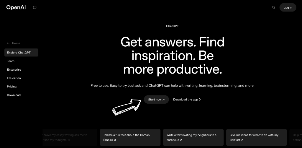 openai chatgpt homepage