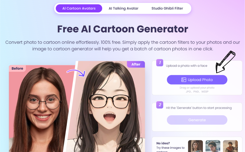 vidnoz Ai Cartoon Genertor