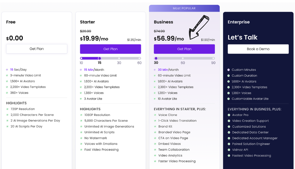 vidnoz pricing