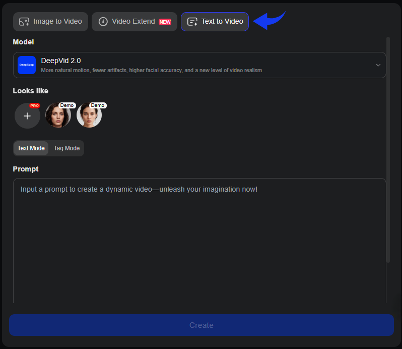 Deepswap Text to Video