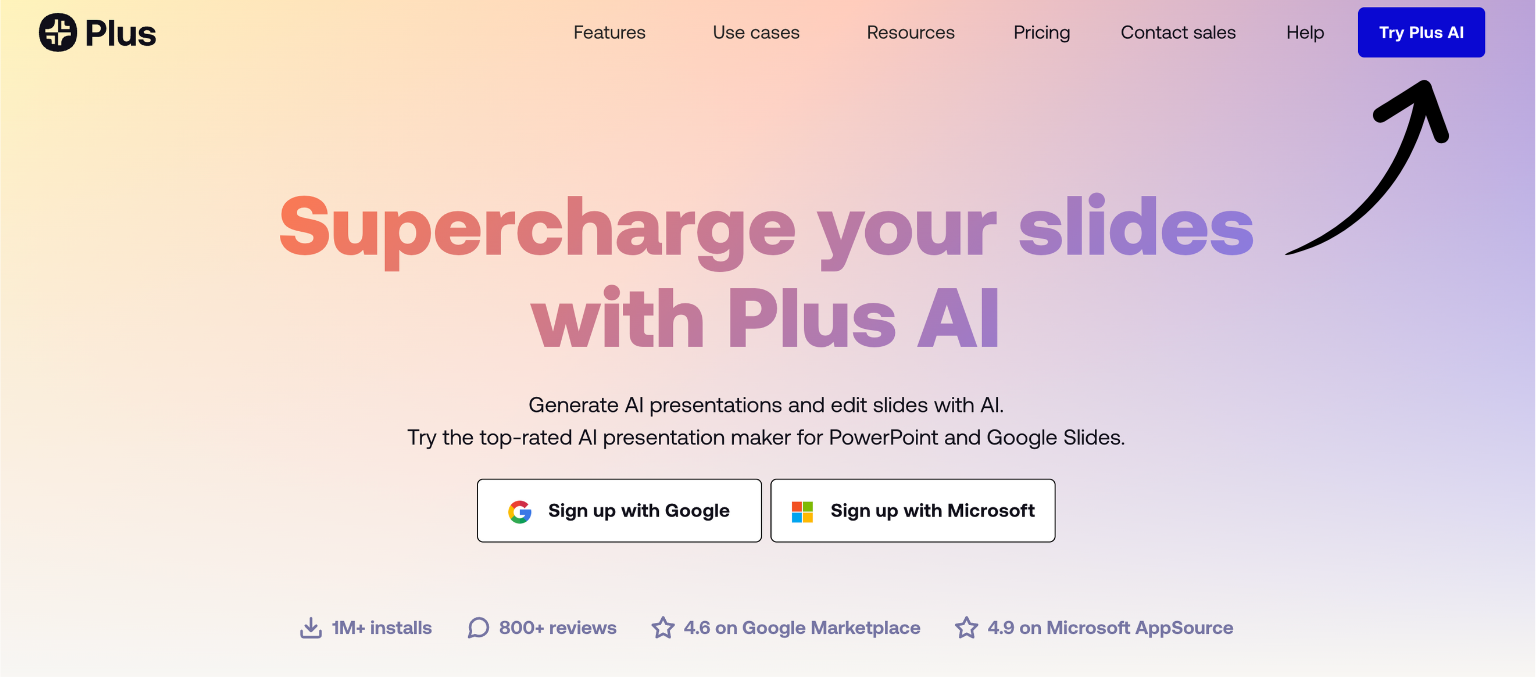 plus homepage