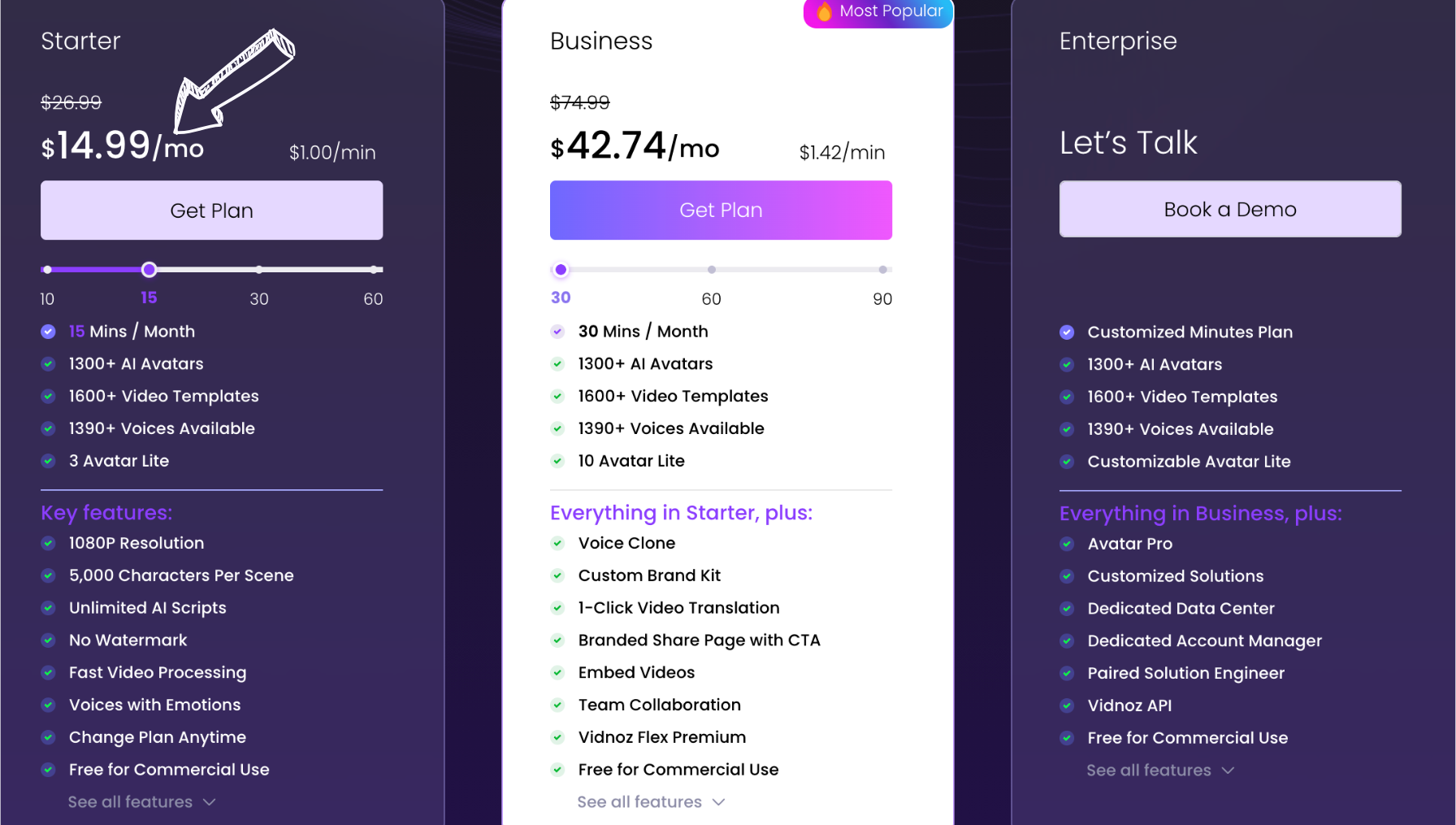vidnoz pricing