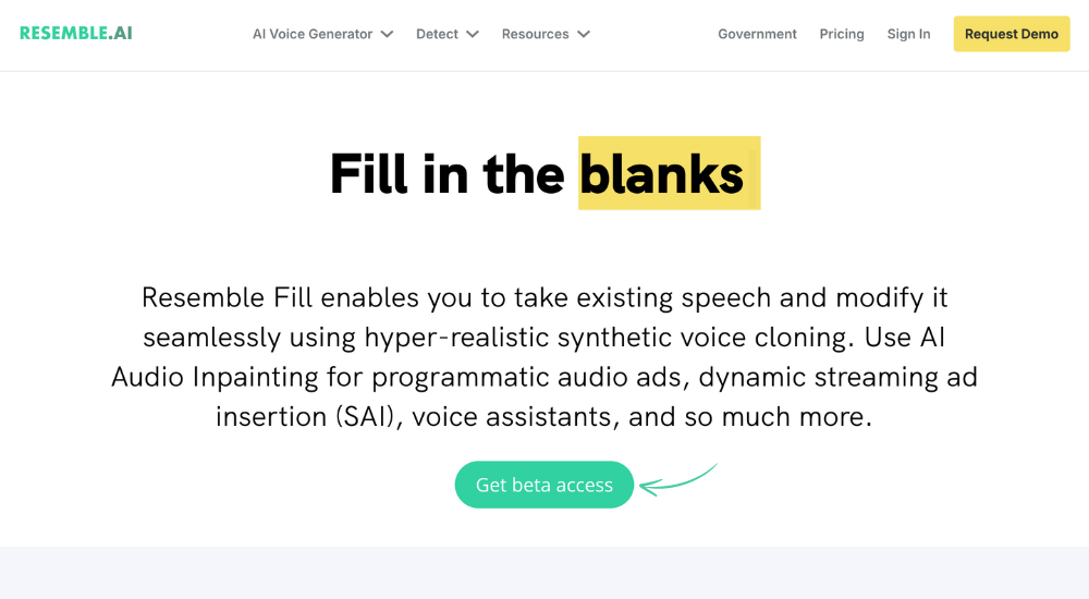 Neural audio editing using resemble ai