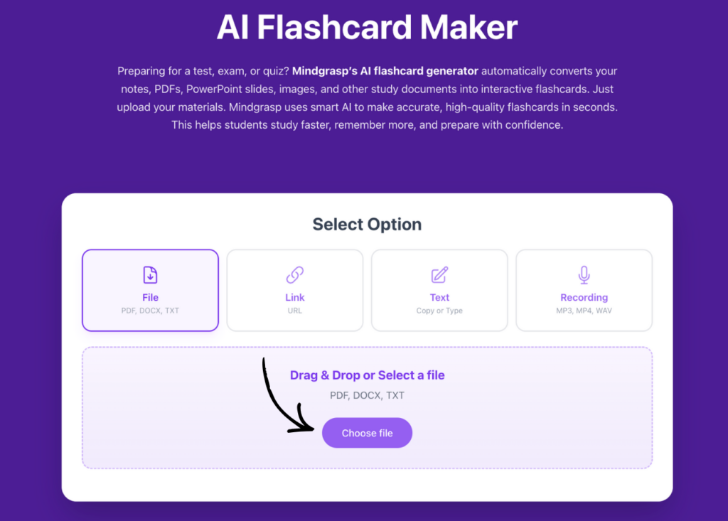 mindgrasp AI Flashcard Maker