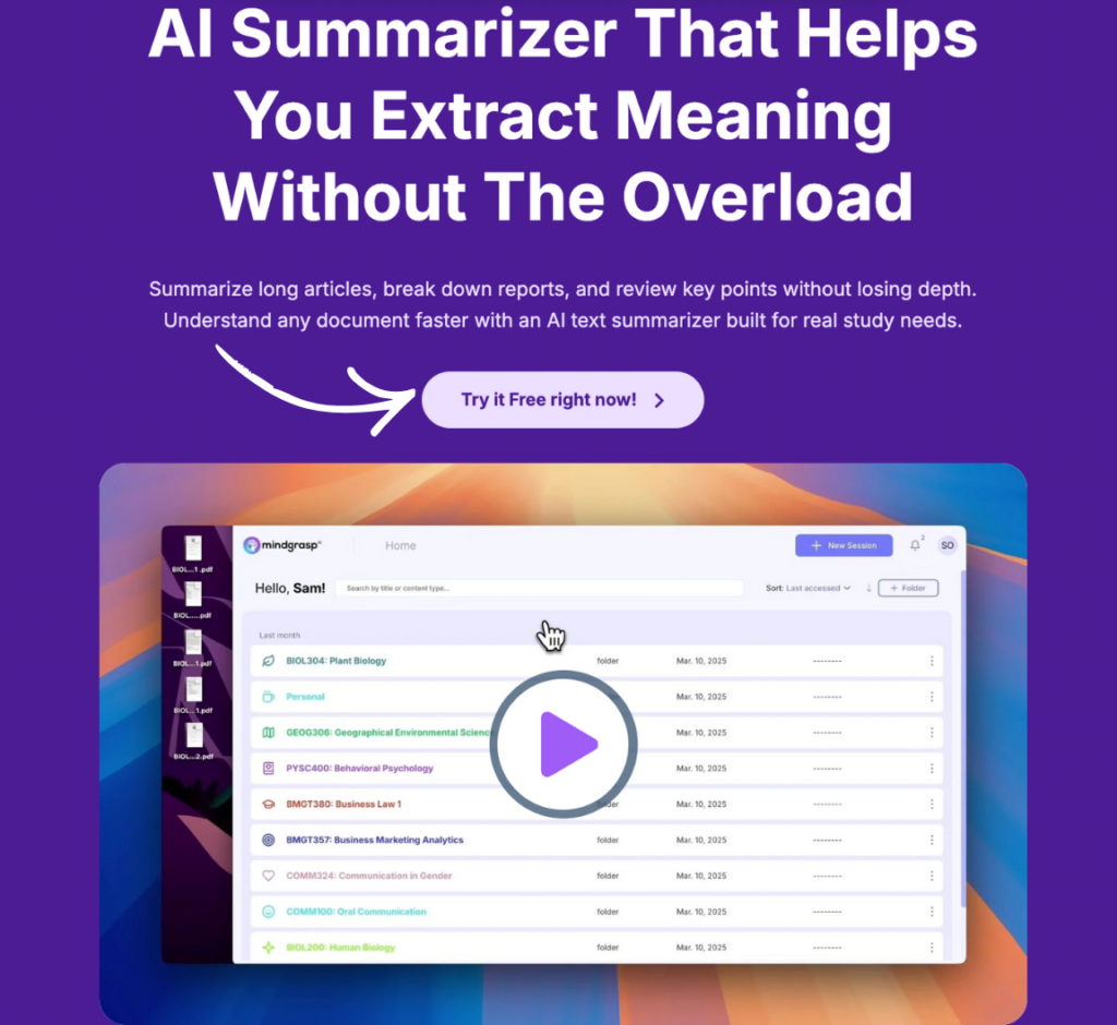 mindgrasp AI Summarizer