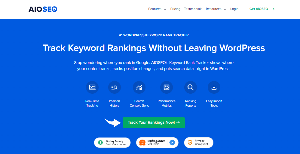 AIOSEO Keyword Rank Tracker