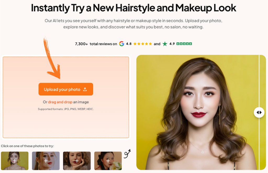 Aragon AI hair and mackup editor