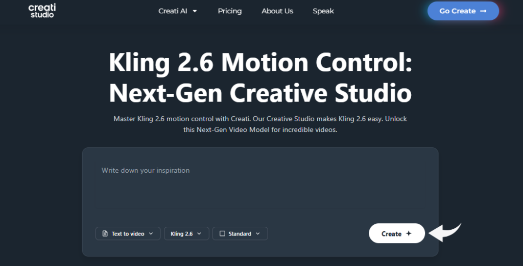 Creati Studio Review: Better Content Generation in 2026? 13 Creati Studio Kling 2.6 Creative Studio