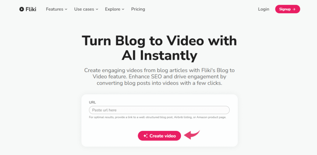 Fliki Blog to Video