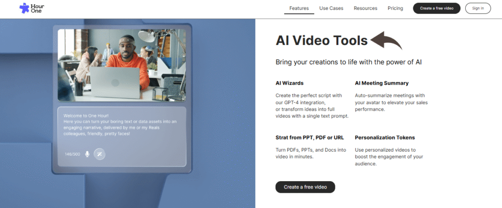 Hour One AI Video Tools