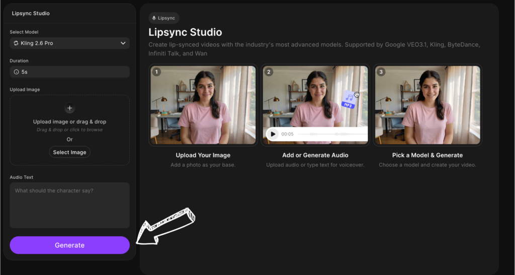 imagine ai Lipsync Studio