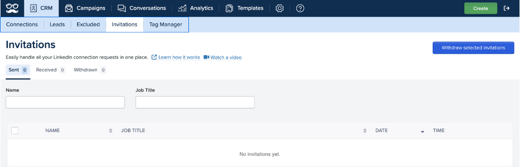 CRM feature of Meet Alfred 