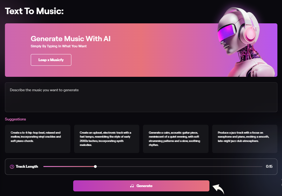 Musicfy AI Text to Music Generator