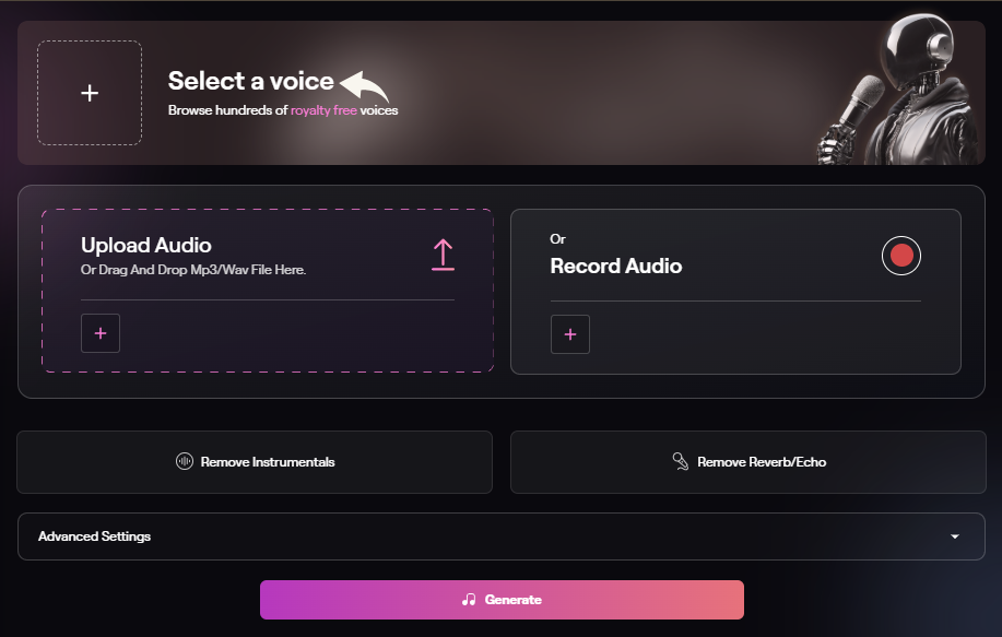 Musicfy AI Voice Generator