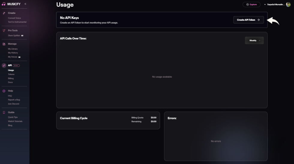 Musicfy API Keys Image