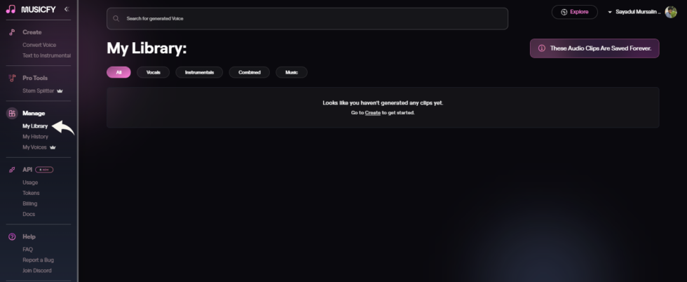 Musicfy Organized Library Image