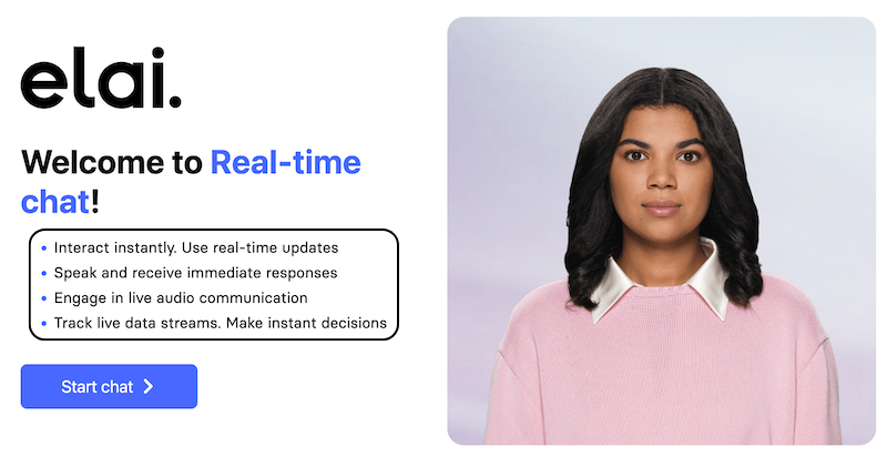 Real Time Chat With Elai
