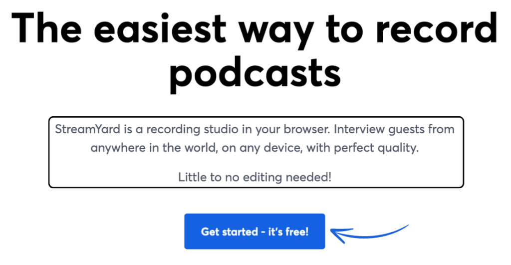 Record Podcasts with Streamyard