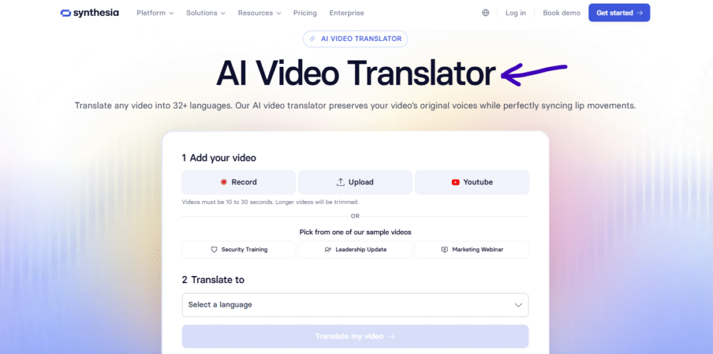 Synthesia AI Video Translator