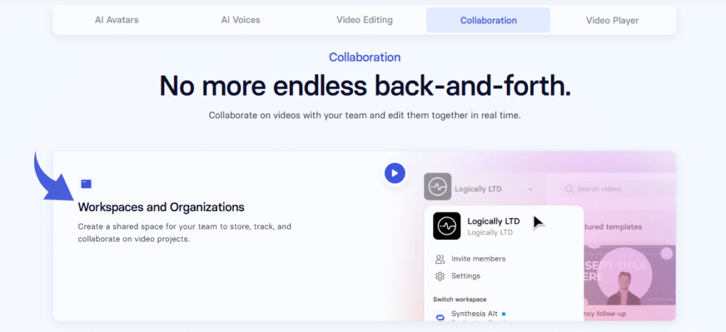 Synthesia Collaboration and Sharing