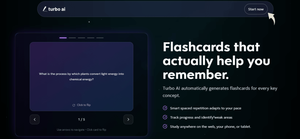 Turbo AI Instant Flashcards