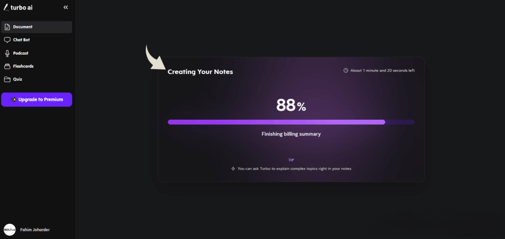 Turbo AI Notes Creation