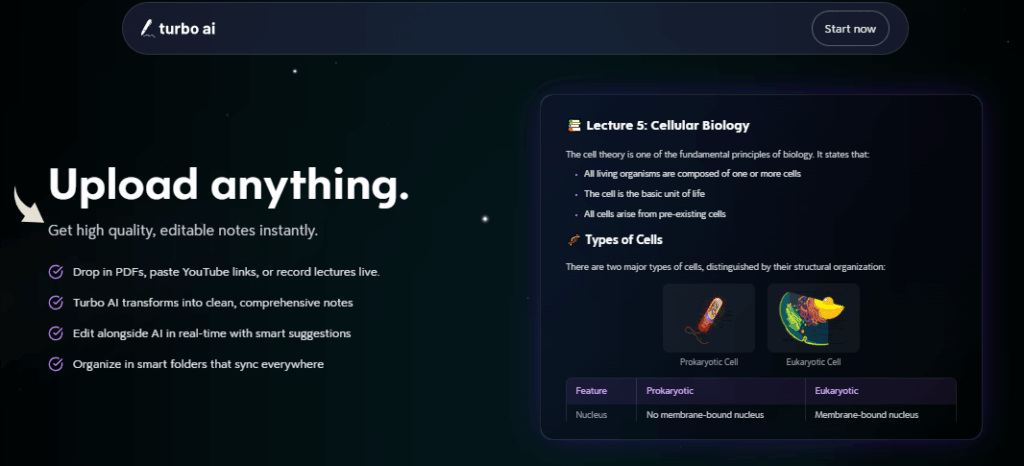 Turbo AI Video to Notes