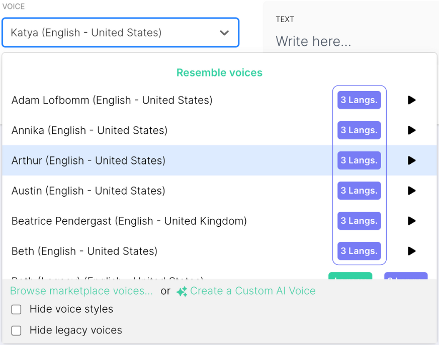 Multilingual feature of resemble ai