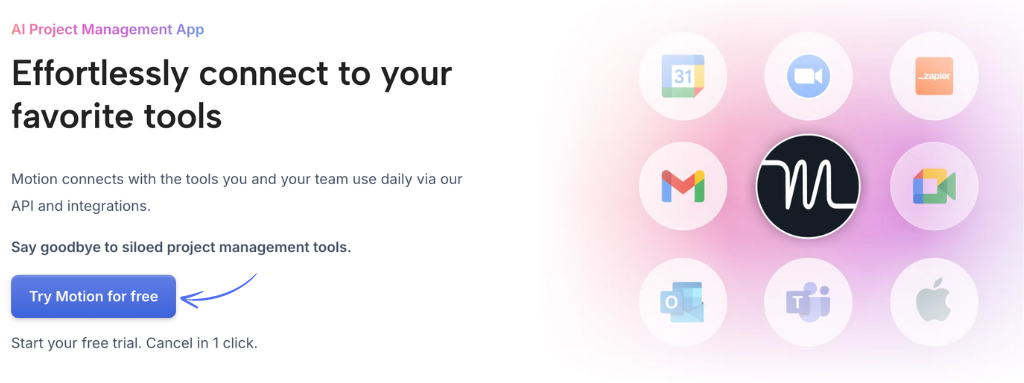 Integrations feature of Motion AI