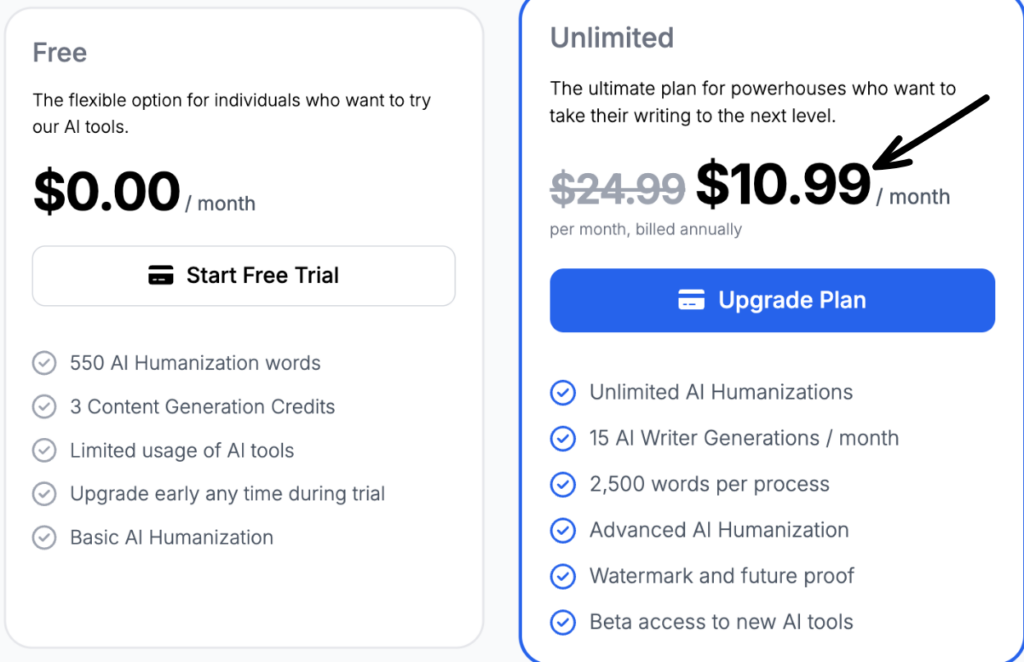 phrasly AI pricing