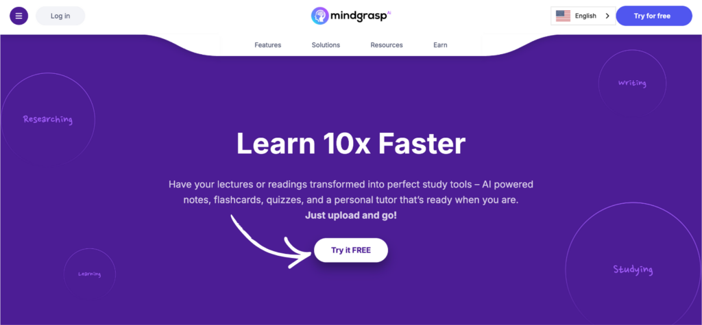 mindgrasp homepage