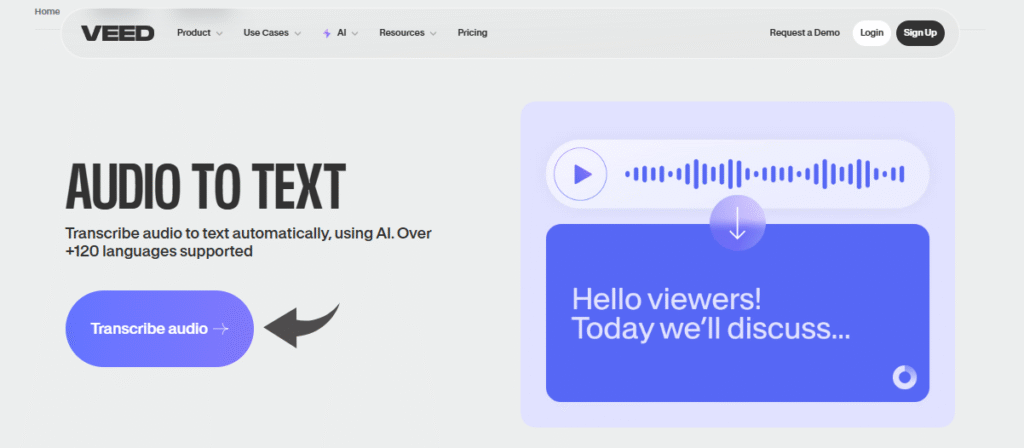 Veed Audio to Text
