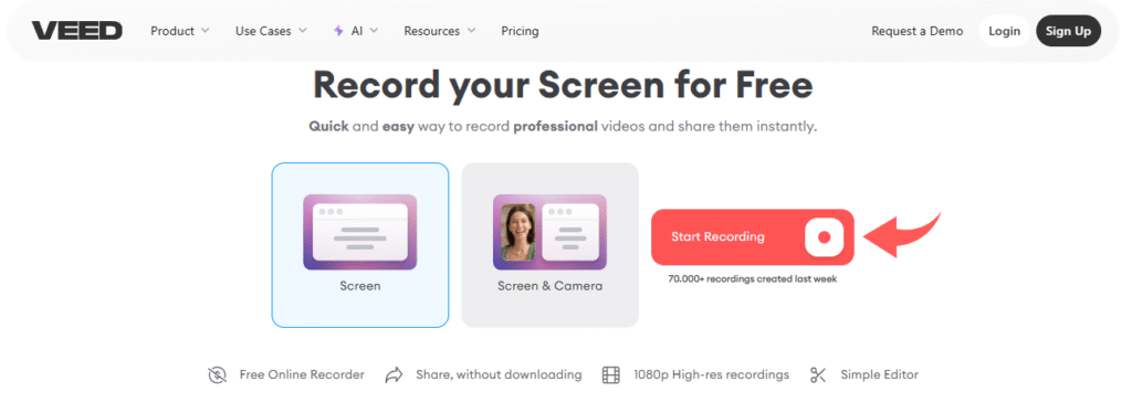 Veed Screen & Webcam Recorder