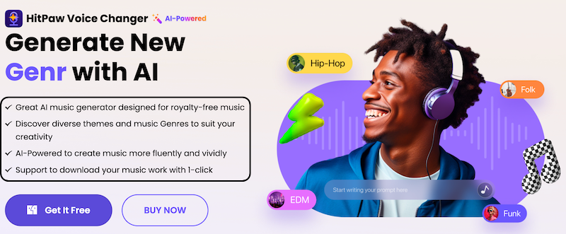 Music generator of Hitpaw AI